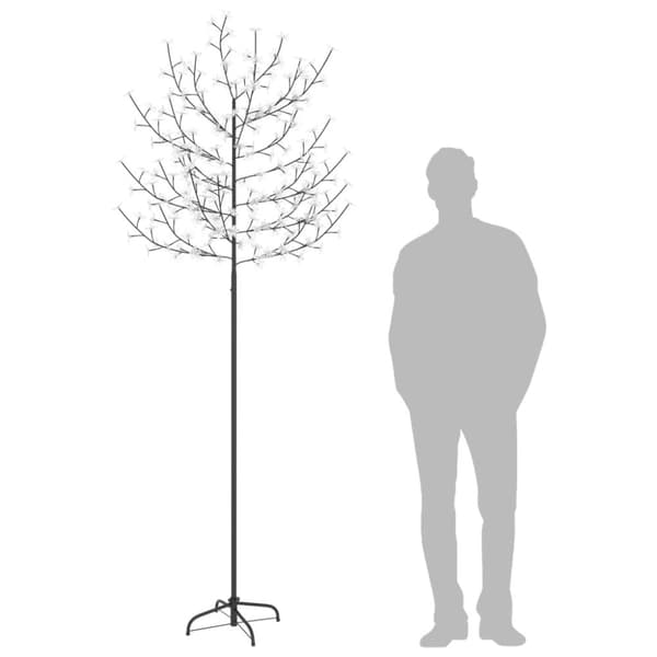 The Living Store Joulukuusi 220 lämpimän valkoista LED-valoa kirsikankukka 220cm -  Jouluvalaistus