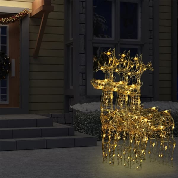 The Living Store julerensdyr 3 stk. 60x16x100 cm akryl -  Julebelysning