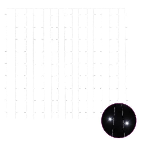 The Living Store LED-valonauhaverho keijuvalot 3x3 m 300 LEDiä kylmä valkoinen -  Jouluvalaistus