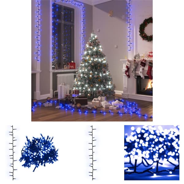 The Living Store kompakt LED-lyskæde 400 LED'er 13 m PVC blåt lys -  Julebelysning