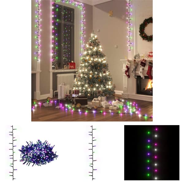 The Living Store Kompakt ljusslinga med 1000 LED flerfärgad pastell 25 m PVC - Julbelysning