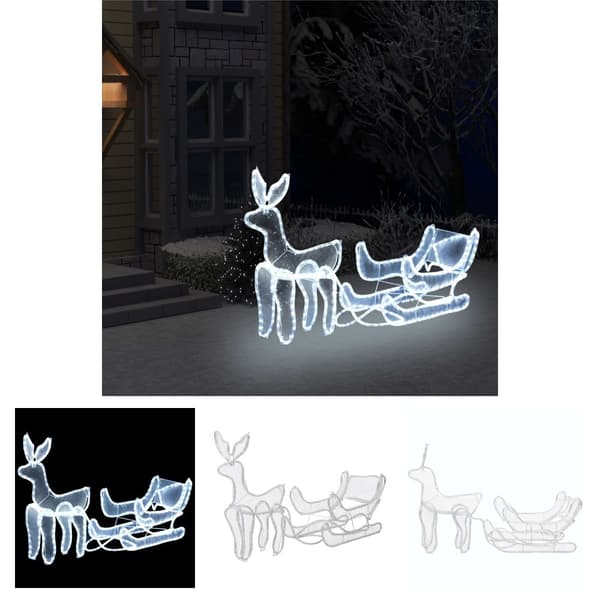 The Living Store Julbelysning ren och släde nät 432 LED - Julbelysning