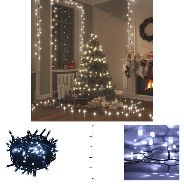 The Living Store LED-valonauha 150 LED-valoa kylmä valkoinen 15 m PVC -  Jouluvalaistus