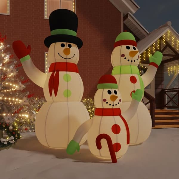 The Living Store Uppblåsbara snögubbar med LEDs 500 cm -  Julbelysning