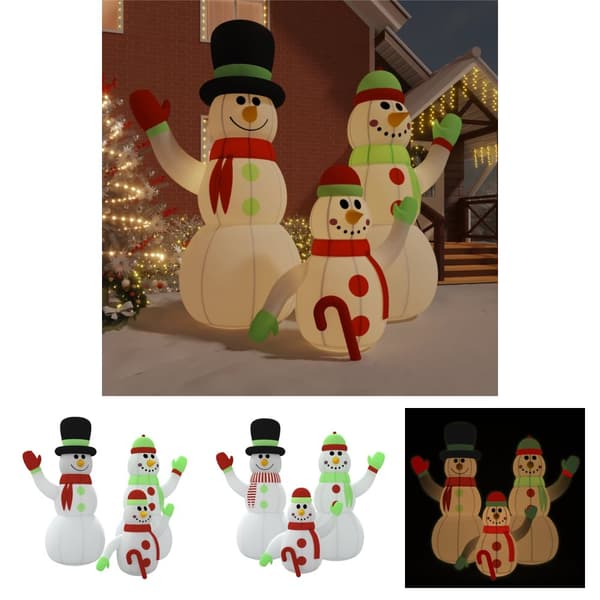 The Living Store Uppblåsbara snögubbar med LEDs 500 cm -  Julbelysning