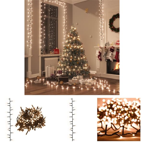 The Living Store kompakt LED-lyskæde 400 LED'er 13 m PVC varmt hvidt lys -  Julebelysning