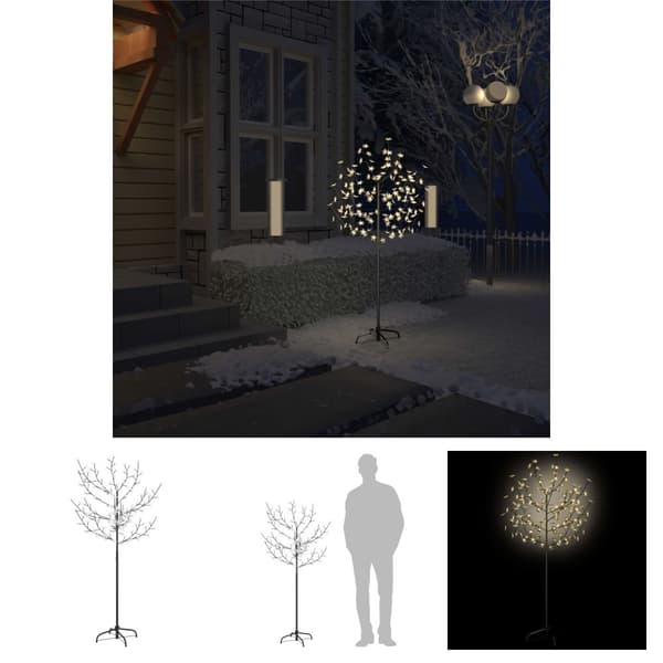 The Living Store juletræ 120 LED'er varmt hvidt lys kirsebærblomst 150 cm -  Julebelysning