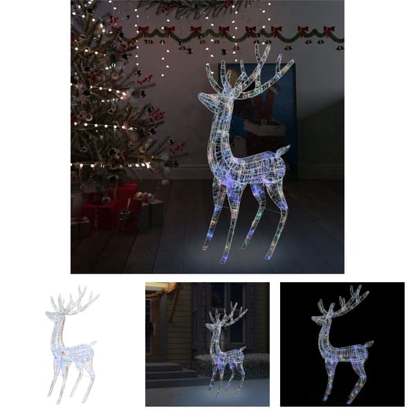 The Living Store julerensdyr XXL 180 cm 250 LED'er akryl flerfarvet -  Julebelysning