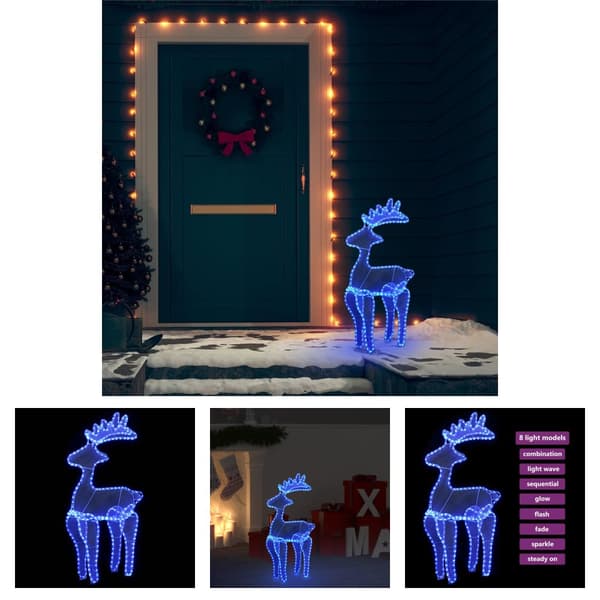 The Living Store Poro joulukoriste verkolla 306 LED-valoa 60x24x89 cm - Jouluvalaistus