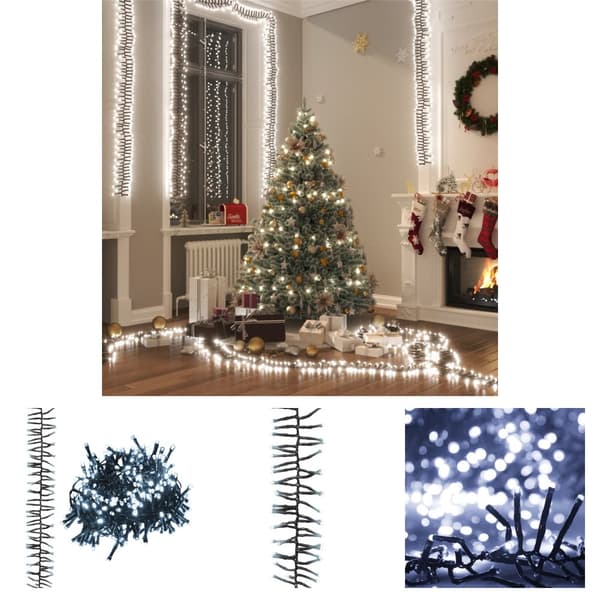 The Living Store Ljusslinga med 3000 LED cluster kallvit 23 m PVC -  Julbelysning