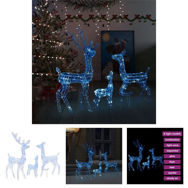 The Living Store Poroperhe joulukoriste akryyli 300 LED-valoa sininen -  Jouluvalaistus