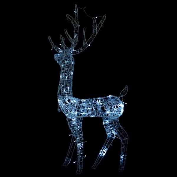 The Living Store Porojoulukoriste akryyli 140 LED-valoa 120 cm kylmä valkoinen - Jouluvalaistus