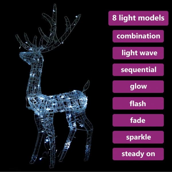 The Living Store Porojoulukoriste akryyli 140 LED-valoa 120 cm kylmä valkoinen - Jouluvalaistus