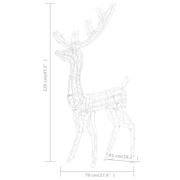 The Living Store Porojoulukoriste akryyli 140 LED-valoa 120 cm kylmä valkoinen - Jouluvalaistus