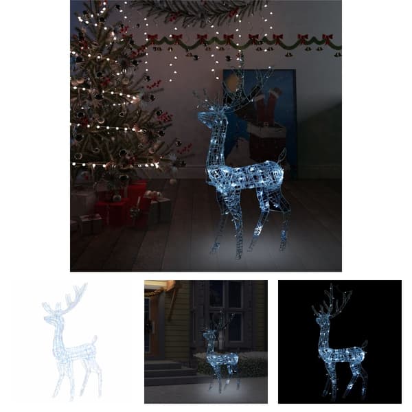 The Living Store Porojoulukoriste akryyli 140 LED-valoa 120 cm kylmä valkoinen - Jouluvalaistus