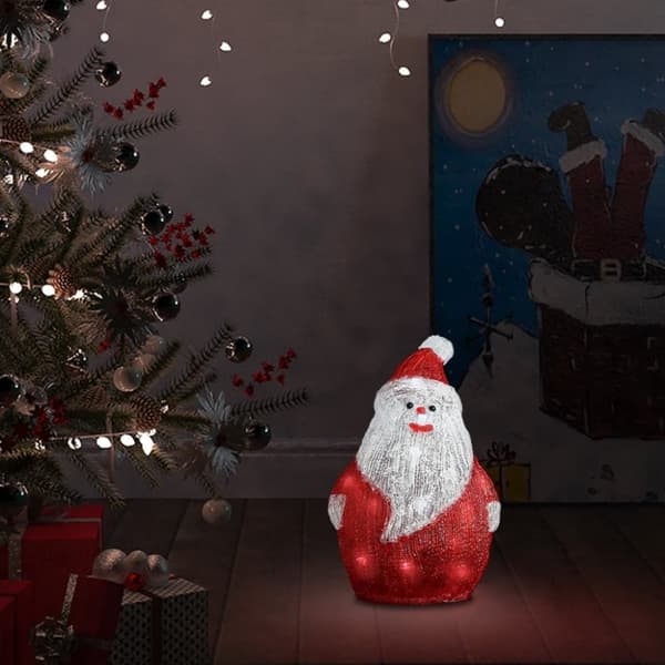 The Living Store julemand med LED-lys 28 cm indendørs/udendørs akryl -  Julebelysning