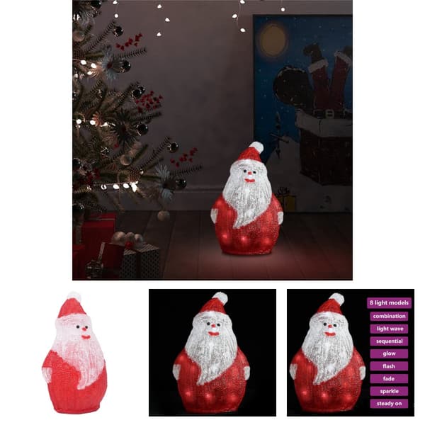 The Living Store julemand med LED-lys 28 cm indendørs/udendørs akryl -  Julebelysning