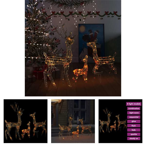 The Living Store Poroperhe joulukoriste akryyli 300 LED-valoa värikäs -  Jouluvalaistus