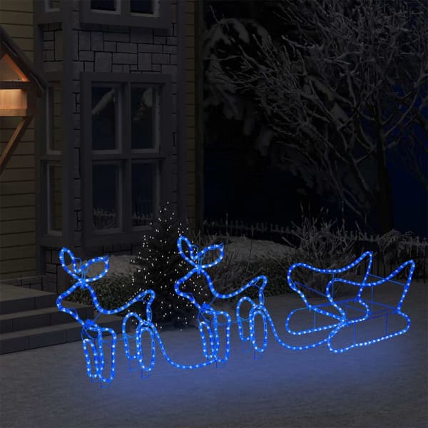 The Living Store Poro ja reki joulukoriste ulkokäyttöön 576 LED-valoa - Jouluvalaistus