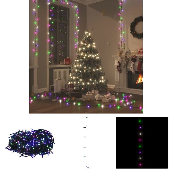 The Living Store Ljusslinga med 300 LED flerfärgad pastell 30 m PVC - Julbelysning