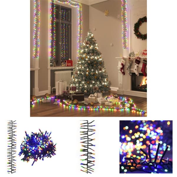 The Living Store Cluster LED-valonauha 2000 LED-valoa monivärinen 17 m PVC -  Jouluvalaistus