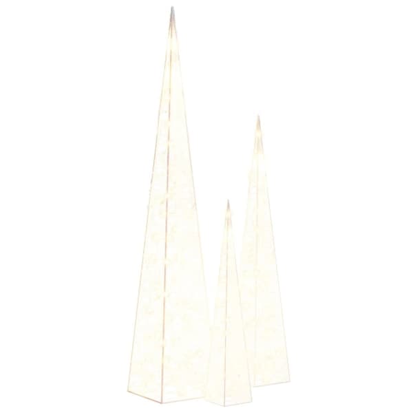 The Living Store LED-koristevalokartiosarja lämmin valkoinen akryyli 60/90/120cm - Jouluvalaistus