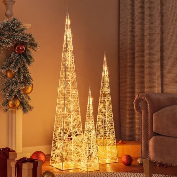The Living Store LED-koristevalokartiosarja lämmin valkoinen akryyli 60/90/120cm - Jouluvalaistus