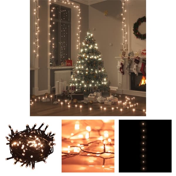 The Living Store LED-valonauha 150 LED-valoa lämmin valkoinen 15 m PVC -  Jouluvalaistus