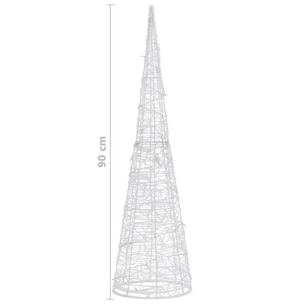 The Living Store LED-koristevalopyramidi lämmin valkoinen akryyli 90 cm -  Jouluvalaistus