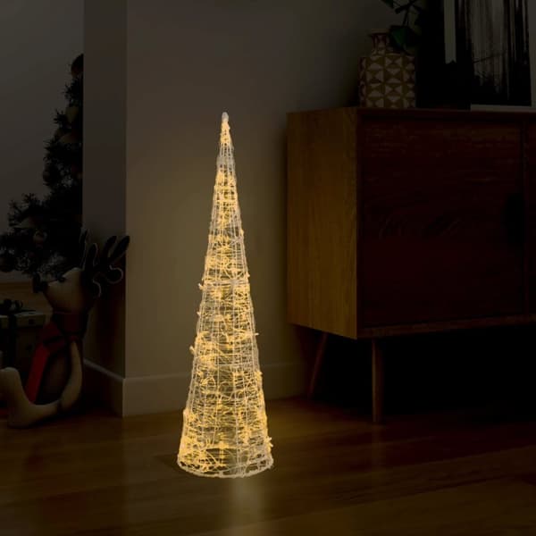 The Living Store LED-koristevalopyramidi lämmin valkoinen akryyli 90 cm - Jouluvalaistus