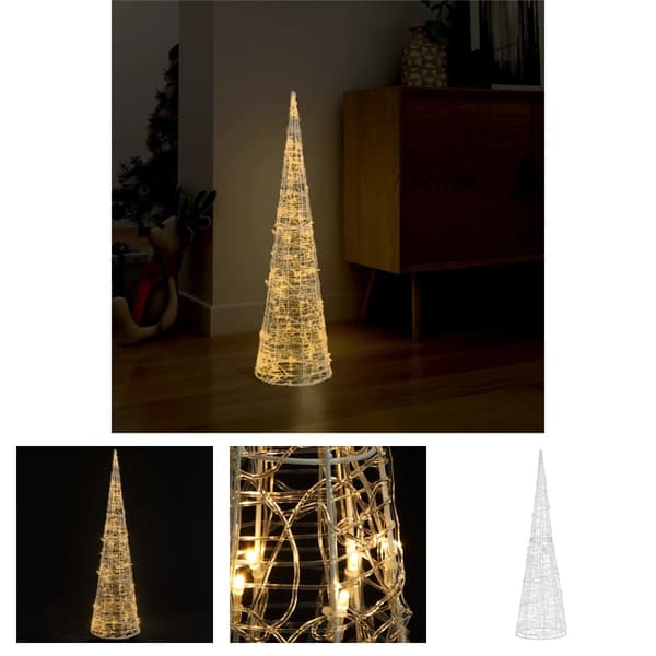 The Living Store LED-koristevalopyramidi lämmin valkoinen akryyli 90 cm -  Jouluvalaistus