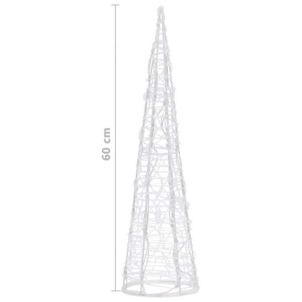 The Living Store LED-koristevalopyramidi kylmä valkoinen akryyli 60 cm -  Jouluvalaistus