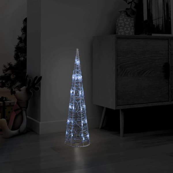 The Living Store LED-koristevalopyramidi kylmä valkoinen akryyli 60 cm -  Jouluvalaistus