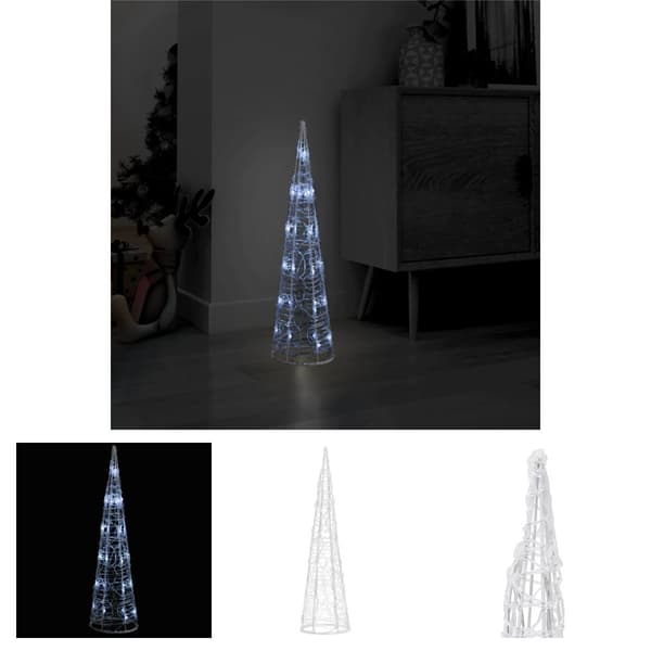 The Living Store LED-koristevalopyramidi kylmä valkoinen akryyli 60 cm -  Jouluvalaistus