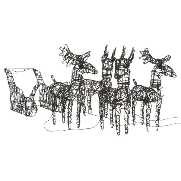 The Living Store Juldekorationer renar&släde 320 LEDs varmvit rotting - Julbelysning