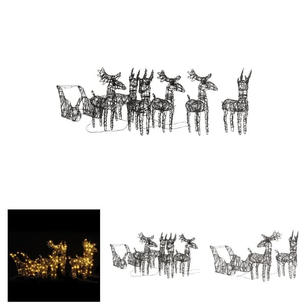 The Living Store Juldekorationer renar&släde 320 LEDs varmvit rotting - Julbelysning