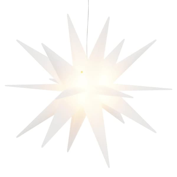The Living Store Stjärna med LED-belysning vikbar vit 57 cm - Julbelysning