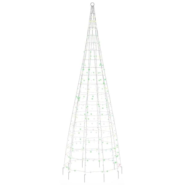 The Living Store Julbelysning till flaggstång 550 LEDs färgglad 300 cm -  Julbelysning