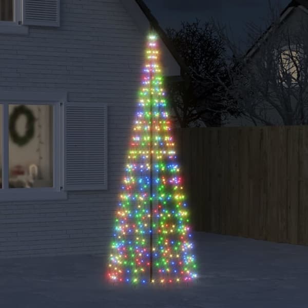 The Living Store Julbelysning till flaggstång 550 LEDs färgglad 300 cm -  Julbelysning