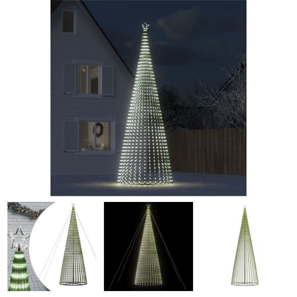 The Living Store Joulukuusi kartio 1544 kylmän valkoista LED-valoa 500 cm -  Jouluvalaistus