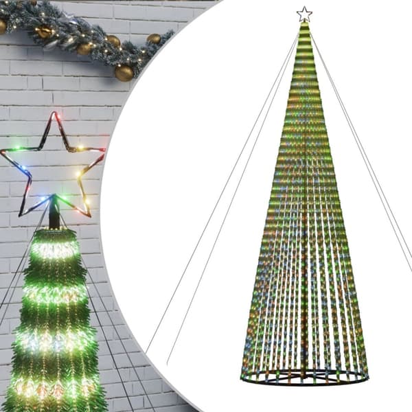 The Living Store Joulukuusi kartio 1544 värikästä LED-valoa 500 cm -  Jouluvalaistus