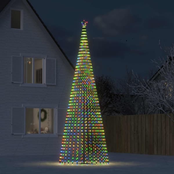 The Living Store Joulukuusi kartio 1544 värikästä LED-valoa 500 cm -  Jouluvalaistus