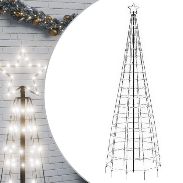 The Living Store lysende juletræ med spyd 570 LED'er 300 cm koldt hvidt lys -  Julebelysning
