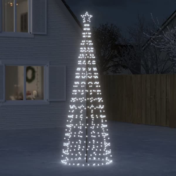The Living Store lysende juletræ med spyd 570 LED'er 300 cm koldt hvidt lys -  Julebelysning