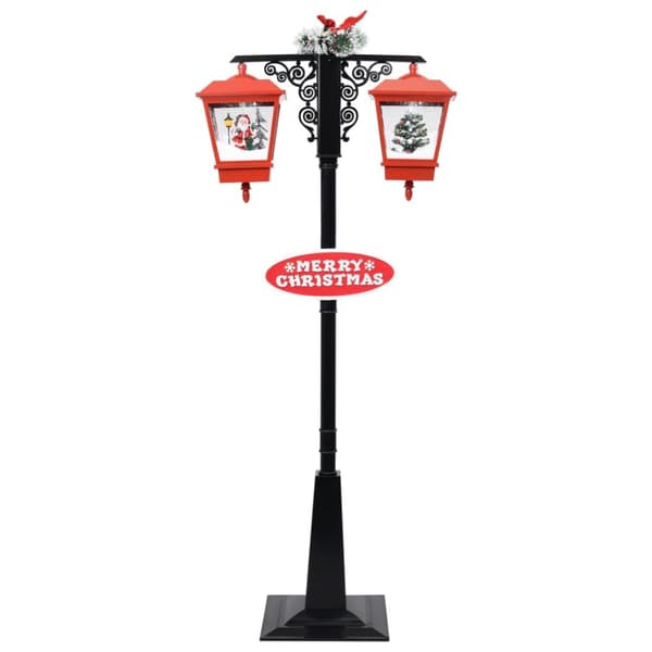 Jouluvalaistus - Living Jouluinen katuvalaisin joulupukilla musta ja pun. 188 cm PVC