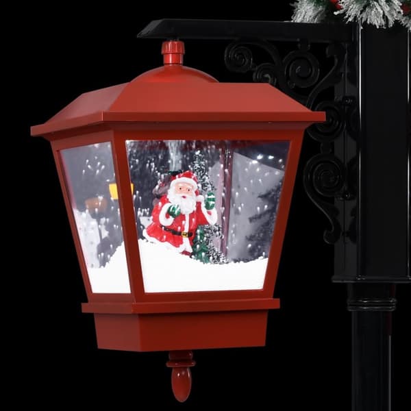 Jouluvalaistus - Living Jouluinen katuvalaisin joulupukilla musta ja pun. 188 cm PVC