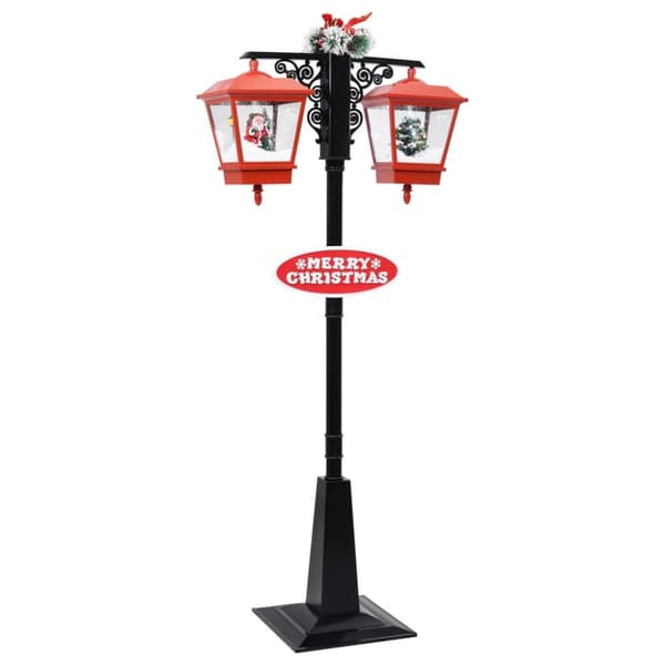 Jouluvalaistus - Living Jouluinen katuvalaisin joulupukilla musta ja pun. 188 cm PVC