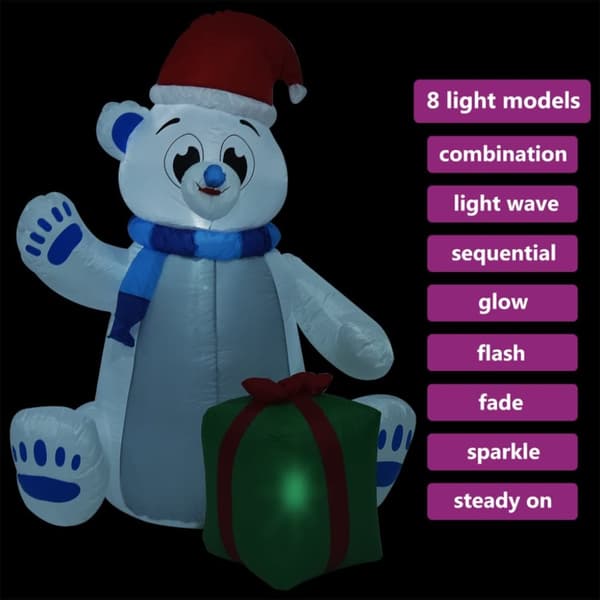 Jouluvalaistus - Living Täytettävä jouluinen jääkarhu LED-valoilla sisä/ulkokäyttö 1,8m