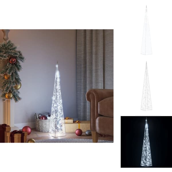 Julebelysning - Living dekorativ LED-lyskegle 90 cm akryl kold hvid