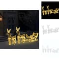 Miniatyrbillede 1 af 8: Julebelysning - Living juledisplay med 2 rensdyr og kane trådnet 648 LED-lys